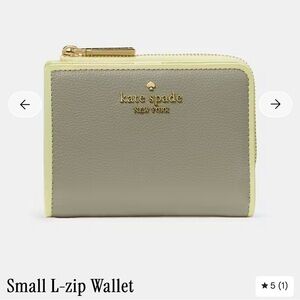 Kate Spade Gray and Yellow L-Zip Wallet
